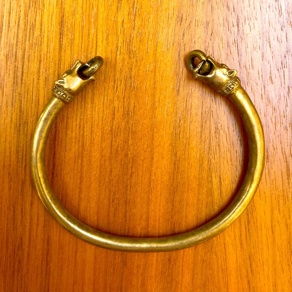 Lion Head Cuff Bracelet - Silver